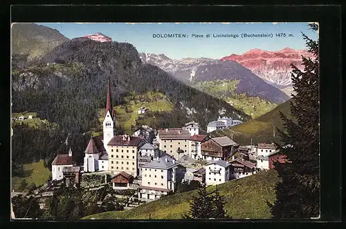 AK Buchenstein, Totale vom Berg aus gesehen