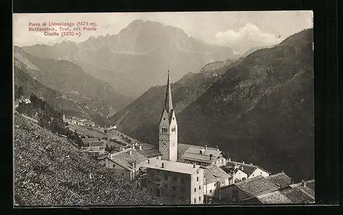 AK Pieve di Livinallongo, Gesamtansicht mit Monte Civetta