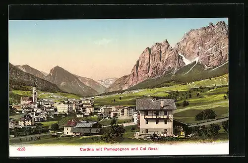 AK Cortina, Panorama mit Pomagognon und Col Rosa