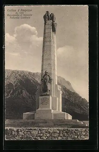 AK Cortina d`Ampezzo, Monumento al Generale Antonio Cantore