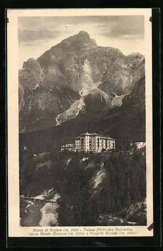 AK Borca di Cadore, Palace Hotel des Dolomites verso Monte Marcora