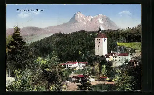 AK Maria Stein, Teilansicht mit Kirche