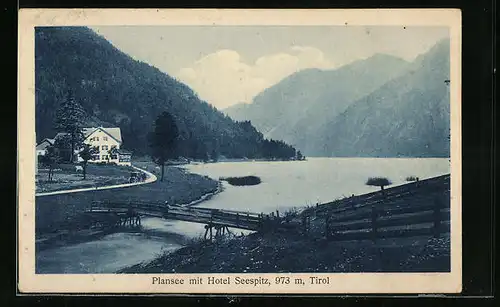 AK Breitenwang, Plansee mit Hotel Seespitz