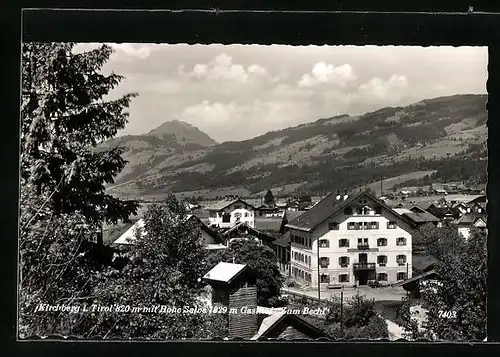 AK Kirchberg, Panorama mit Hohe Salve und Gasthof Zum Bechl