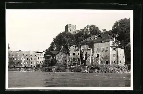 AK Rattenberg, Ortsansicht vom Wasser aus