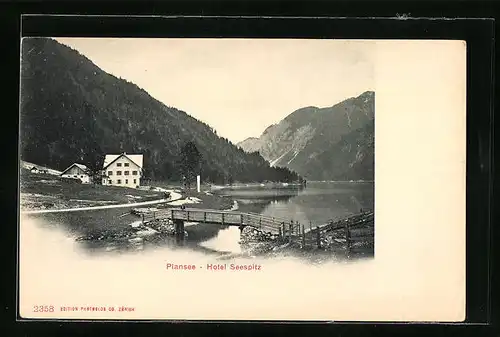 AK Breitenwang, Plansee mit Hotel Seespitz