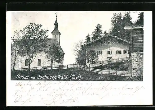 AK Jochberg /Wald, Ortspartie mit Kirche