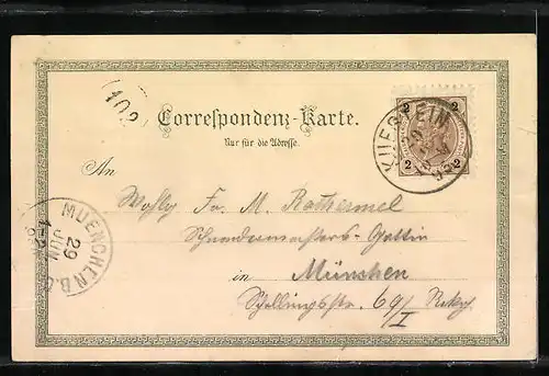 Vorläufer-Lithographie Kufstein, 1895, Teilansicht