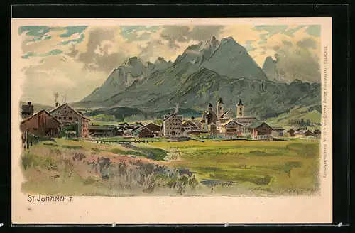 Lithographie St. Johann i. T., Teilansicht