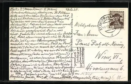 AK St. Anton am Arlberg, Teilansicht mit Gasthof Arlberg