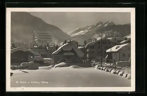 AK St. Anton am Arlberg, Teilansicht im Winterglanz