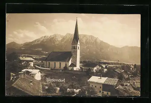 AK Niederndorf, Teilansicht mit Kirche