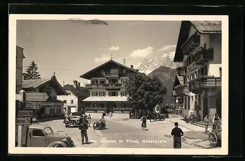 AK St. Johann in Tirol, Hauptplatz mit Gasthof Mauth