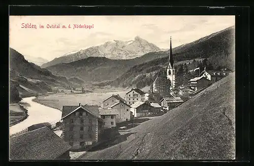 AK Sölden im Oetztal, Panorama m. d. Nöderkogel