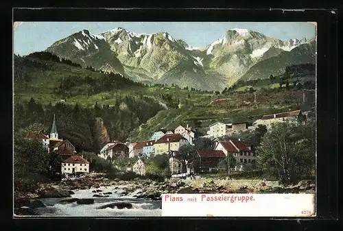 AK Pians, Panorama mit Passeiergruppe