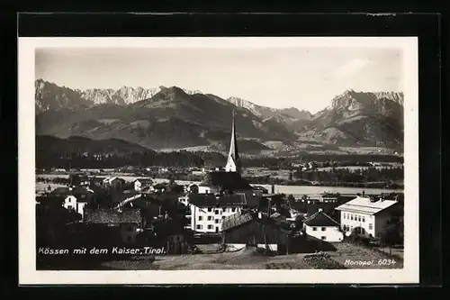 AK Kössen, Panorama mit dem Kaiser