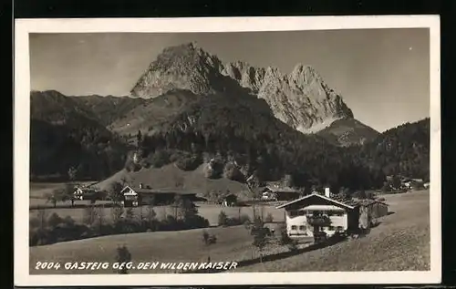 AK Gasteig, vom Flugzeug aus gegen den Wilden Kaiser