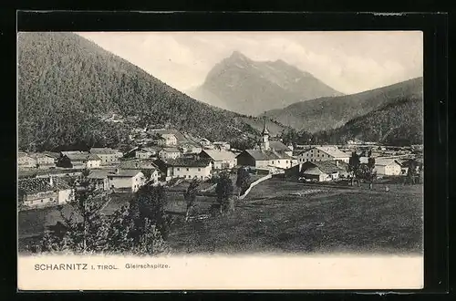 AK Scharnitz, Panorama mit Gleirschspitze