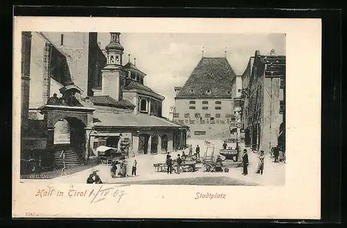 AK Hall i. T., Blick zum Stadtplatz