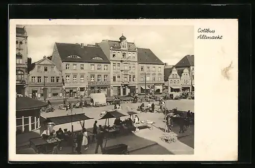 AK Cottbus, Altmarkt mit Geschäften