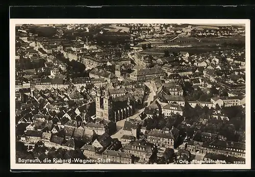 AK Bayreuth, Teilansicht mit Kirche, Fliegeraufnahme