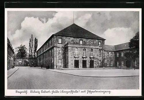 AK Bayreuth, Ludwig Siebert-Halle Kongresshalle mit Hofgarteneingang