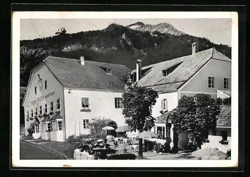 AK Mauls bei Bozen, Gasthof Stafler mit Terrasse