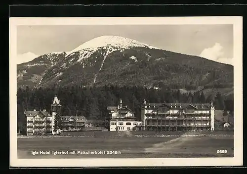 AK Igls, Hotel Iglerhof mit Patscherkofel