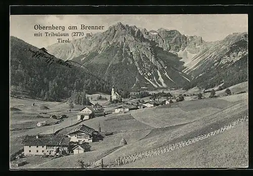 AK Obernberg am Brenner, Teilansicht mit Tribulaun