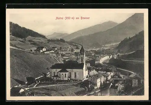 AK Matrei am Brenner, Teilansicht mit Kirche