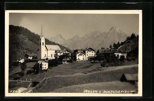 AK Reith b. Seefeld, Ortspartie mit Kirche