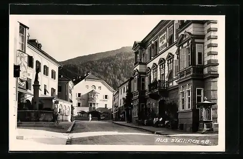 AK Steinach a. B., Strassenpartie mit Hotel-Steinbock