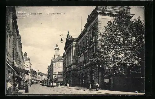AK Düsseldorf, Schadowstrasse mit Strassenbahn