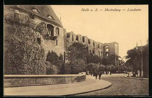 AK Halle a. S., Moritzburg Landseite