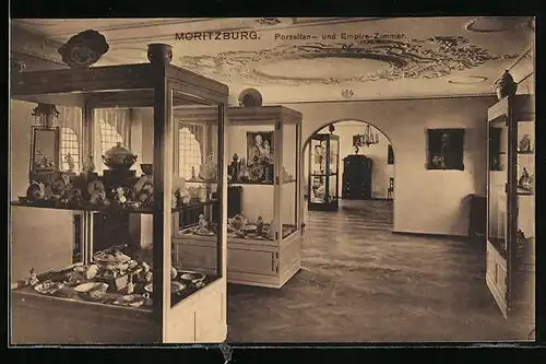 AK Halle a. S., Moritzburg, Porzellan- und Empire-Zimmer