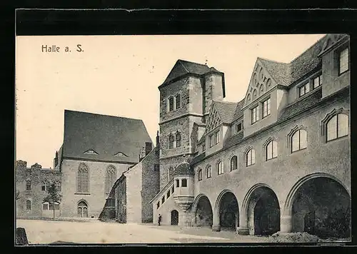 AK Halle a. S., Moritzburg, Schlosshof