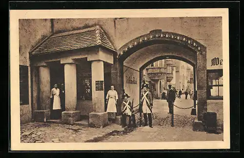 AK Leipzig, Internationale Baufachausstellung 1913, Eingang in die alte Stadt