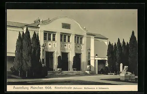 AK München, Ausstellung 1908, Künstlertheater