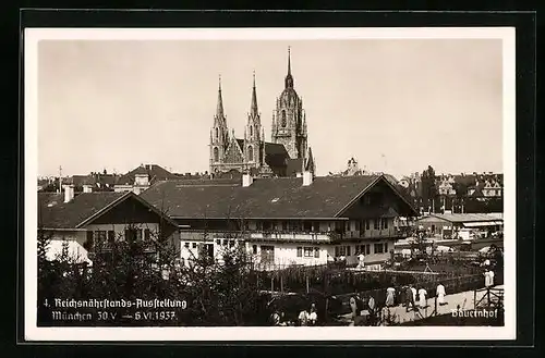 AK München, 4. Reichsnährstands-Ausstellung 1937, Ortsansicht aus der Vogelschau