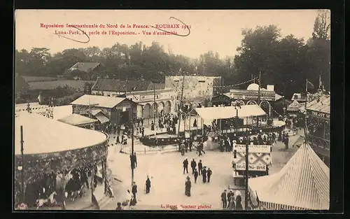 AK Roubaix, Exposition Internationale du Nord de la France 1911, Luna-Park, Vue d`ensemble, Ausstellung