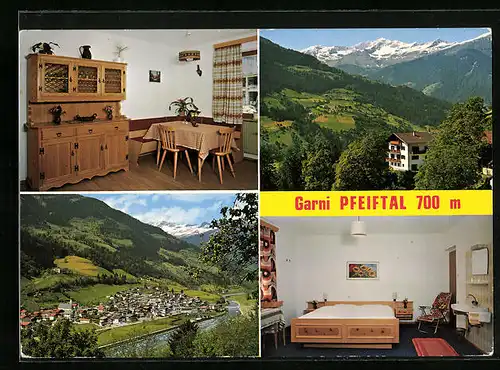AK Sankt Leonhard in Passeier, Hotel Garni Pfeiftal, Ortsansicht aus der Vogelschau