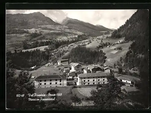 AK Moos, Ortsansicht mit Kirche