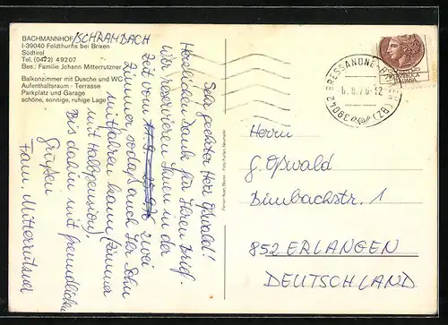 AK Feldthurns, Hotel Bachmannhof