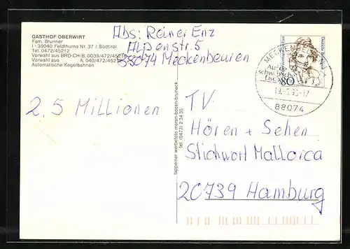 AK Feldthurns, Gasthof Oberwirt