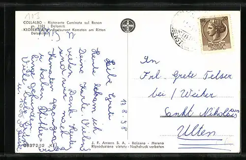 AK Collalbo sul Renon, Ristorante Caminata sul Renon