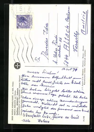 AK Maria Himmelfahrt /Ritten, Gasthaus Schluff