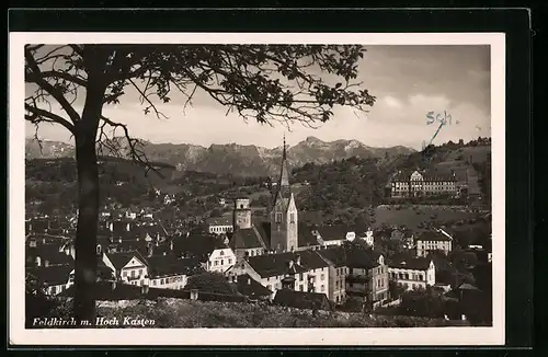 AK Feldkirch, Ortsansicht mit Kirche und Hoch Kasten