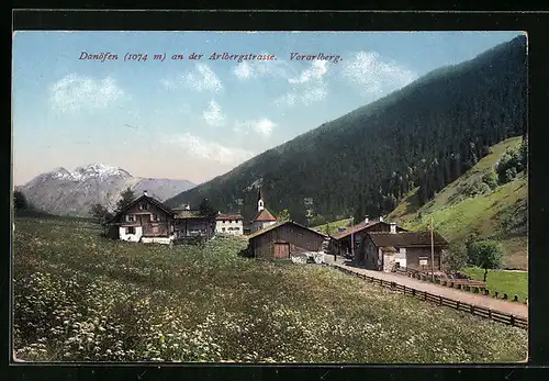 AK Danöfen, Ortsansicht mit Kirche