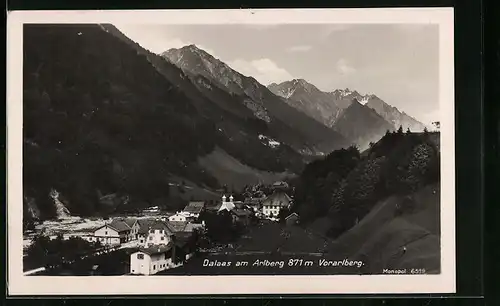 AK Dalaas, Ortsansicht aus der Vogelschau