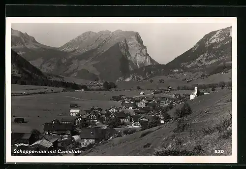 AK Schoppernau, Gesamtansicht mit Canisfluh